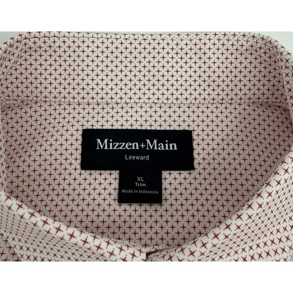 Mizzen+Main Leeward Shirt Men's XL Trim Red Geometric Stretch - Picture 7 of 11